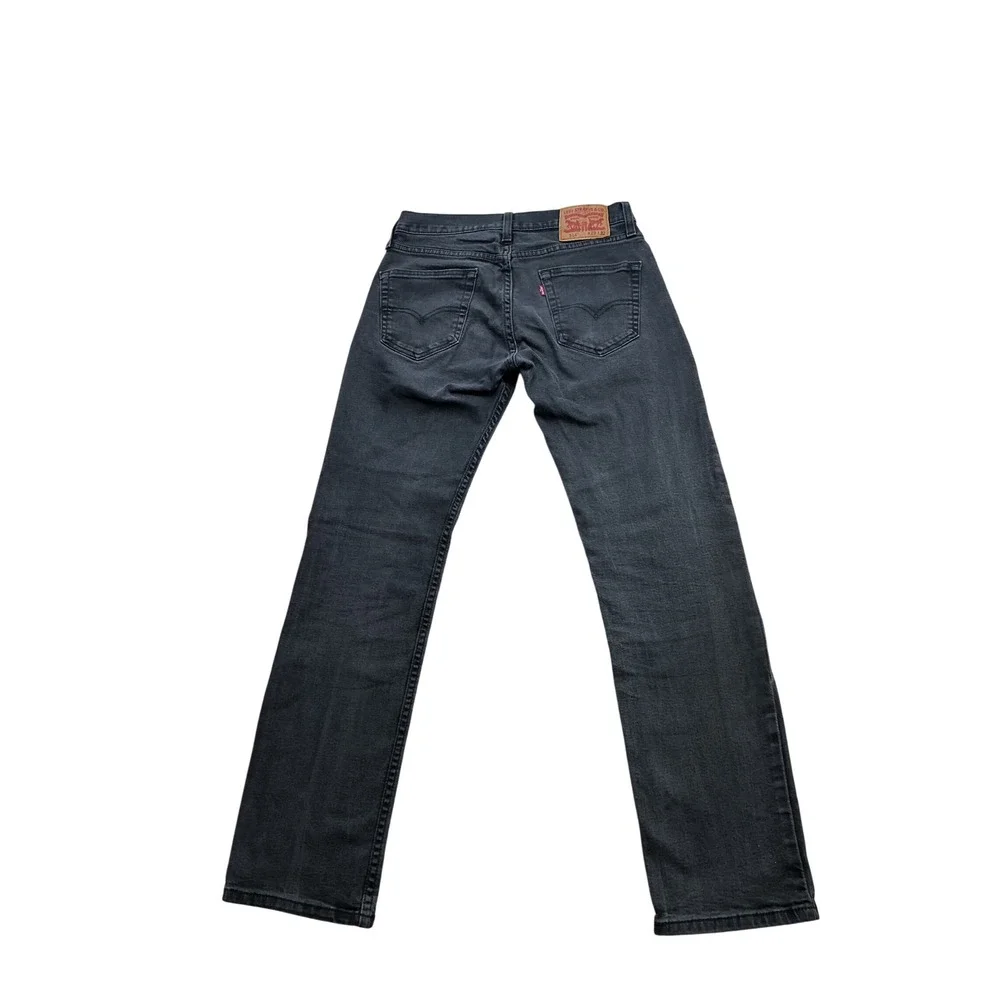 Levis 514 Mens Straight Fit Jeans Black Faded Denim 30x31 00514-0730 Cotton